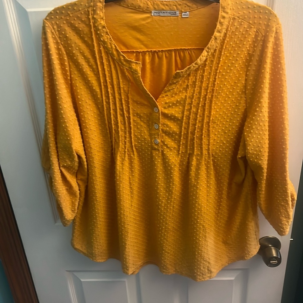 Notations Woman Sz 3x Mustard Yellow top